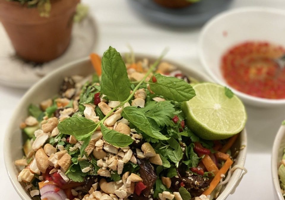 Nudelsalat med marineret rib-eye (Til middag hos, hovedret)